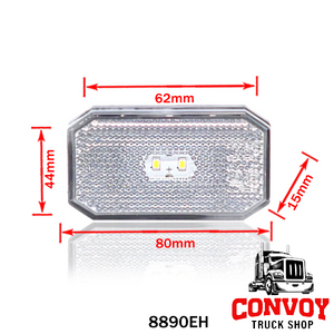 Lámpa helyzet LED szögletes 2LED 12/24V