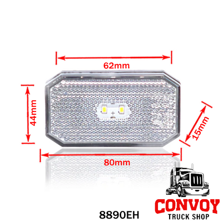 Lámpa helyzet LED szögletes 2LED 12/24V
