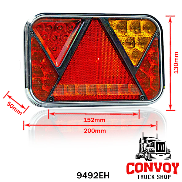 Lámpa LED 5 funkciós háromszög prizmás 12V