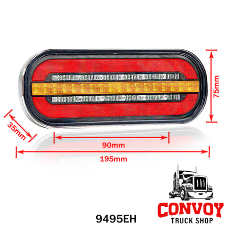 Lámpa LED 3 funkciós univerzális dinamikus indexszel nem prizmás 12/24V