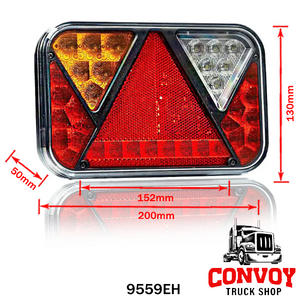 Lámpa LED 5 funkciós háromszög prizmás 12V