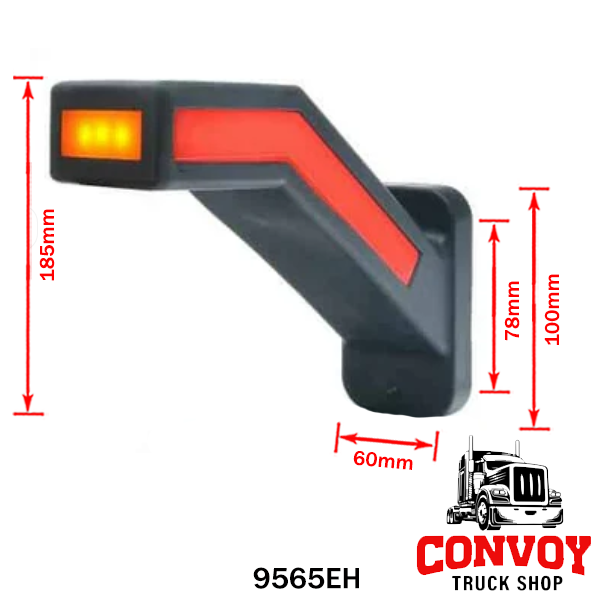 Szélességjelző gumilámpa könyök hosszú LED-es