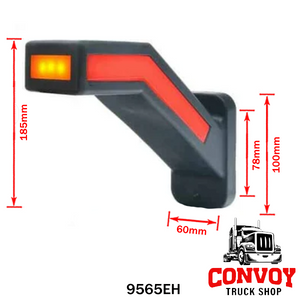 Szélességjelző gumilámpa könyök hosszú LED-es