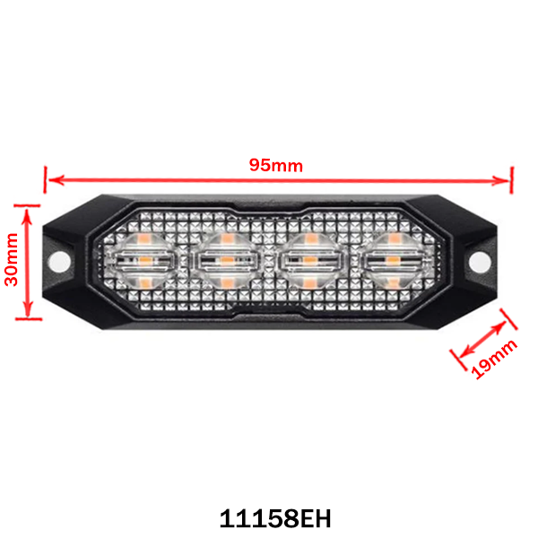 Villogó lámpa sárga kiegészítő mini 4LED  15 funkciós