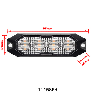 Villogó lámpa sárga kiegészítő mini 4LED  15 funkciós
