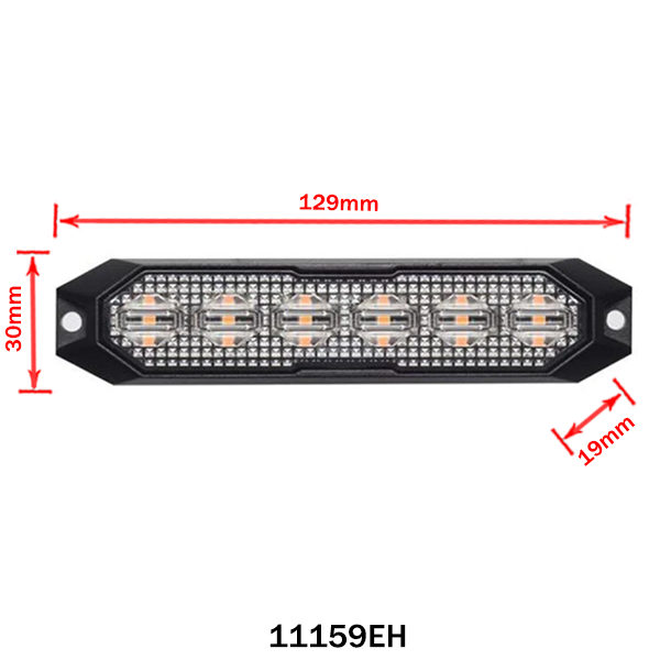 Villogó lámpa sárga kiegészítő mini 6LED 15 funkciós