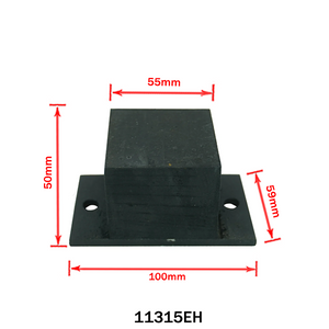 For rubber trailer on a square hole metal plate