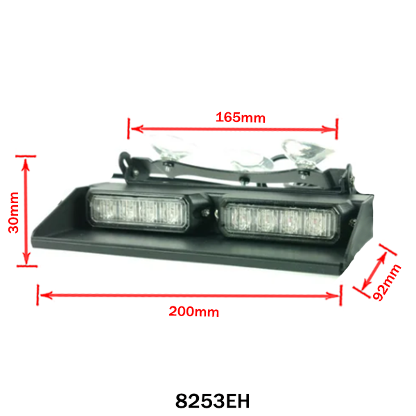 Villogó lámpa sárga szélvédőre 8LED sárga 17 funkciós