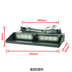 Villogó lámpa sárga szélvédőre 8LED sárga 17 funkciós