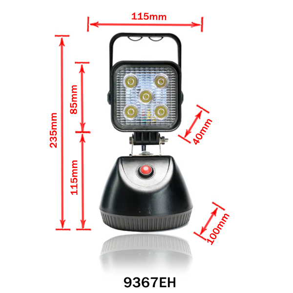 Munkalámpa LED szögletes tölthető mágneses 12/24V