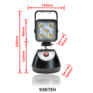 Munkalámpa LED szögletes tölthető mágneses 12/24V