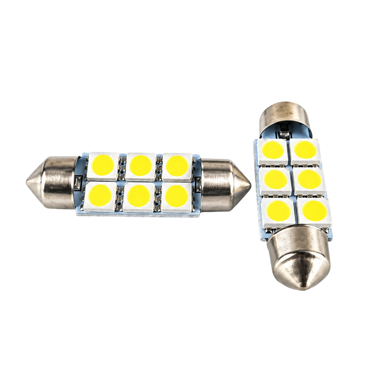 Autó LED izzó T10 foglalattal SMD fehér fény 2 db-os készlet