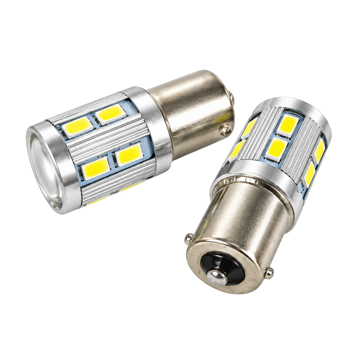 Autó LED izzó BA15s foglalattal SMD Fehér vagy Piros 2 db