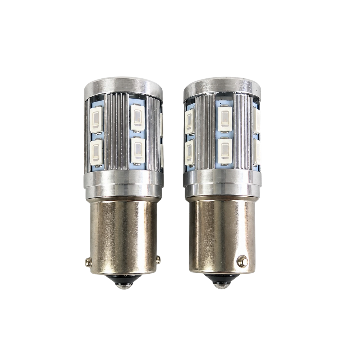 Autó LED izzó BA15s foglalattal SMD Fehér vagy Piros 2 db