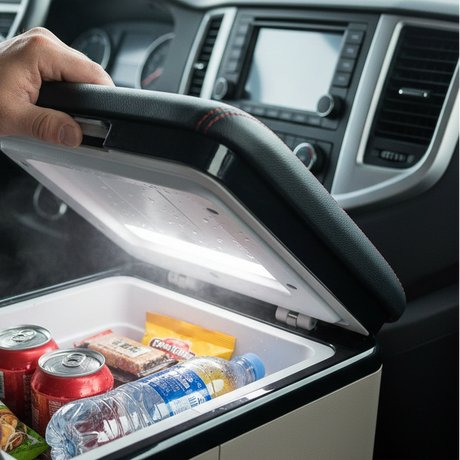 Kompresszoros autós hűtőláda kartámaszos 15L