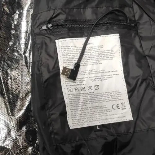 Fűthető mellény 3 fokozatú powerbank csatalkozás
