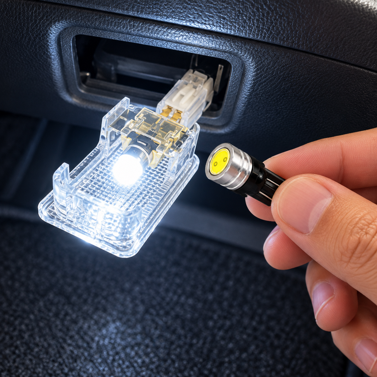 Autó LED izzó T10 SMD fehér fényű 2 db