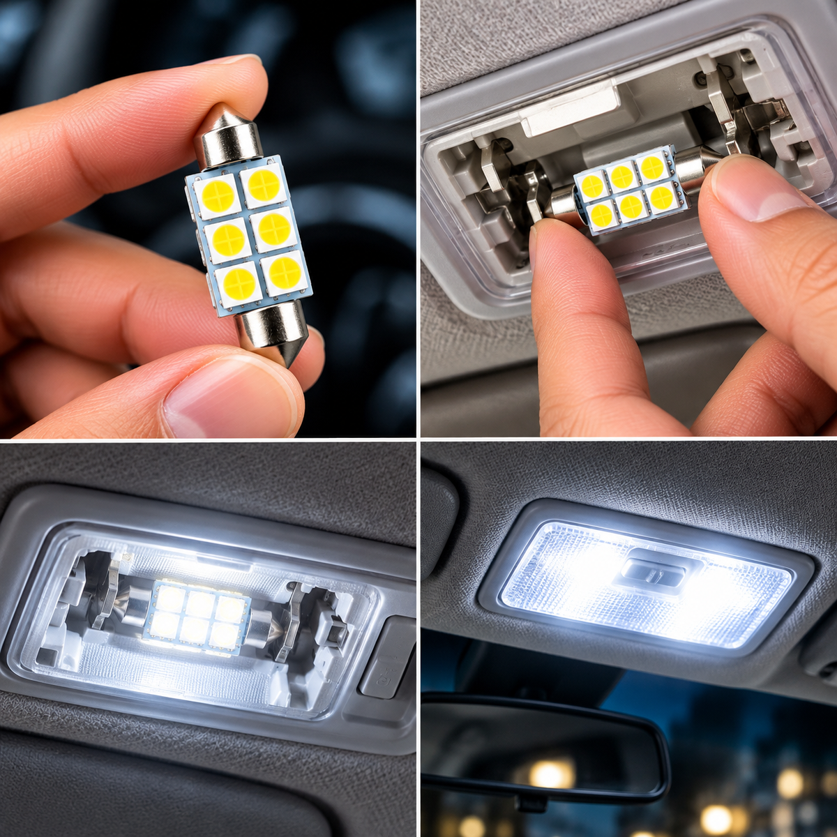Autó LED izzó T10 foglalattal SMD fehér fény 2 db-os készlet
