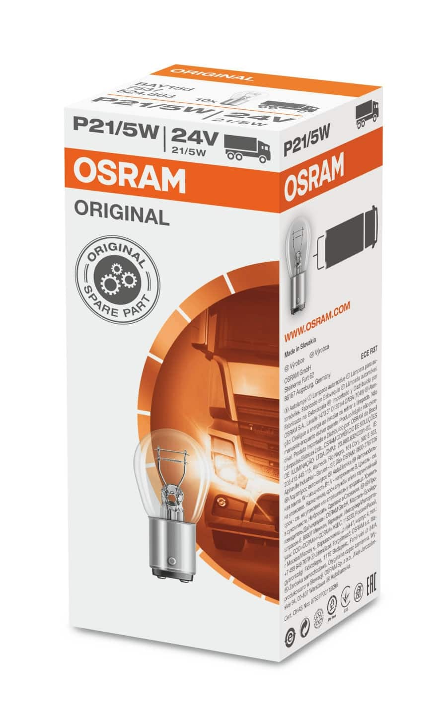 Izzó 24V 21/5W Bay15d Osram