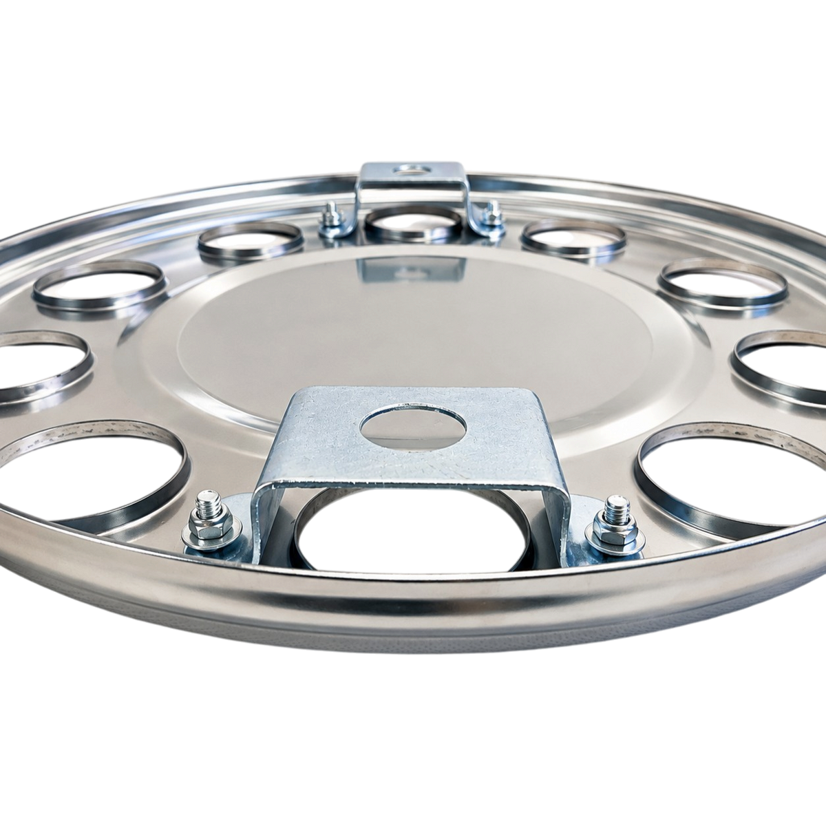 Kamion dísztárcsa fényes inox 22,5 teli közepű