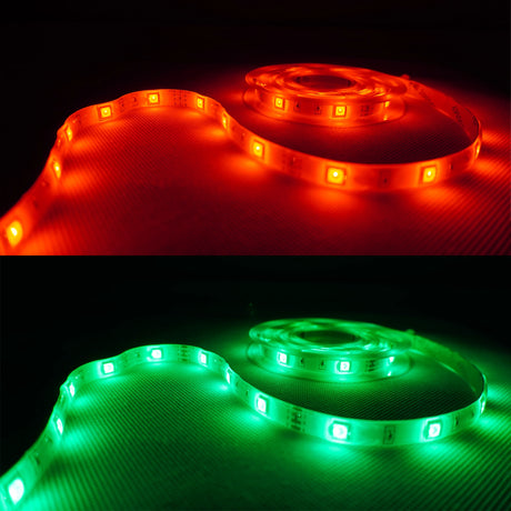 LED szalag belső 12/24V Távirányitós 2m / 60 LED piros es zold feny