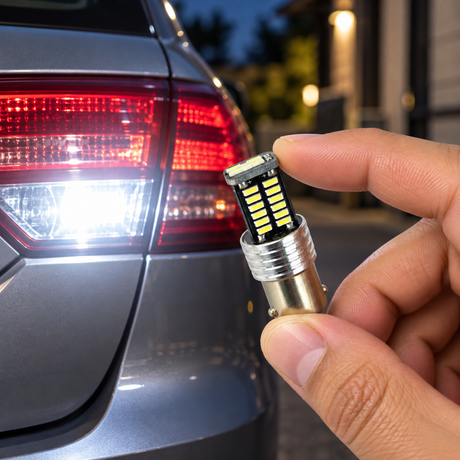 Autó LED izzó BA15S 30 SMD Canbus 12V fehér 2 db