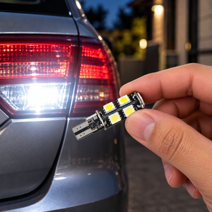 Autó LED izzó T10 SMD fehér fényű 2 db