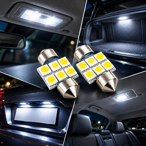 Autó LED izzó T10 foglalattal SMD fehér fény 2 db-os készlet
