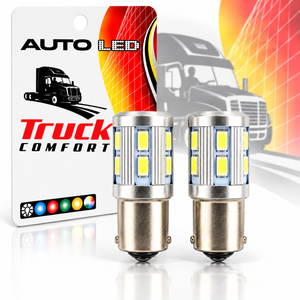 Autó LED izzó BA15s foglalattal SMD Fehér vagy Piros 2 db