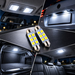 Autó LED izzó T10 foglalattal SMD fehér fény 2 db-os készlet