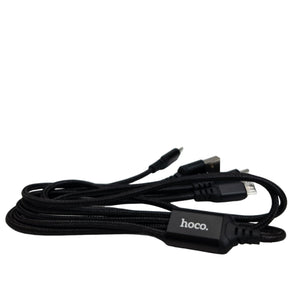 Usb kábel 4 az 1 ben  (Lightning/Type-C Micro USB) 1m fekete X76