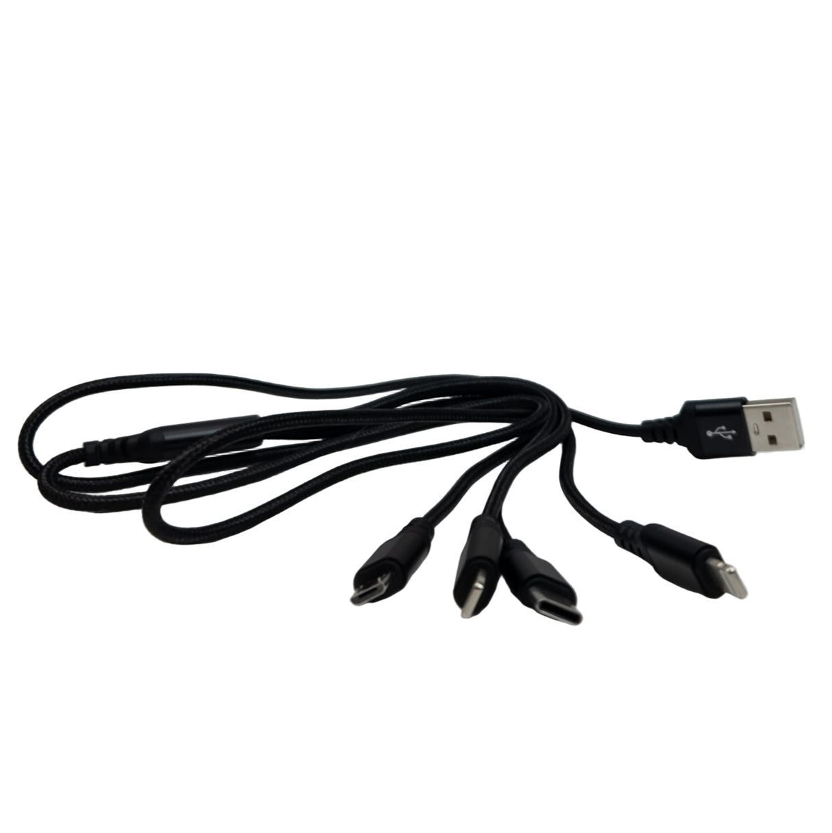 Usb kábel 4 az 1 ben  (Lightning/Type-C Micro USB) 1m fekete X76