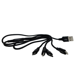 Usb kábel 4 az 1 ben  (Lightning/Type-C Micro USB) 1m fekete X76