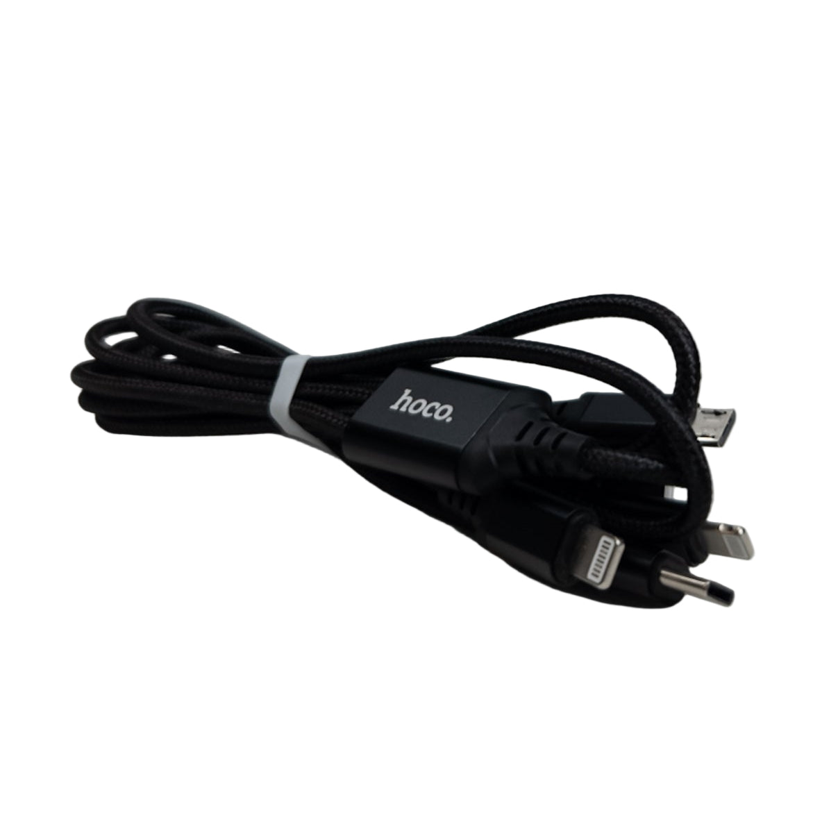 Usb kábel 4 az 1 ben  (Lightning/Type-C Micro USB) 1m fekete X76