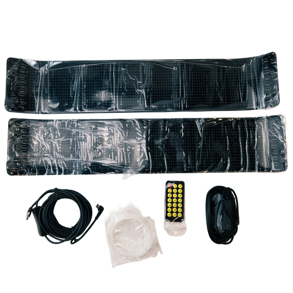 LED kijelző szempár szett, távirányítóval 12V 590x120mm