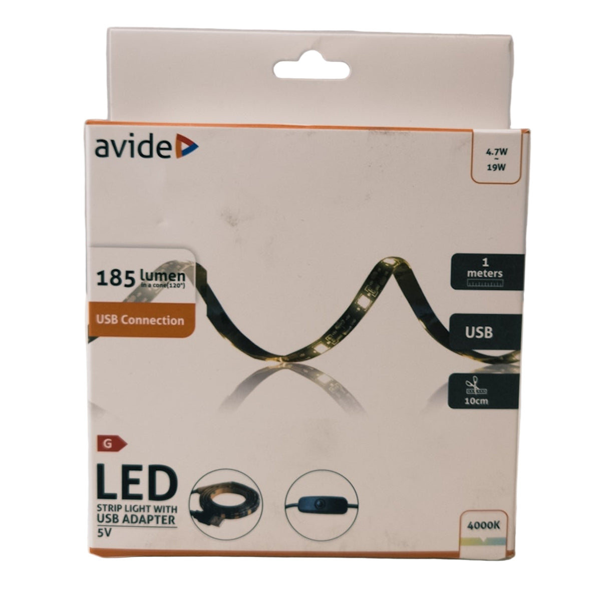 LED szalag USB csatlakozóval fehér IP65 1m
