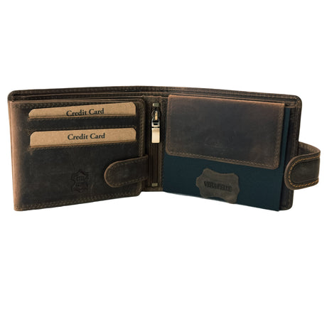 Bőr pénztárca vadászos barna