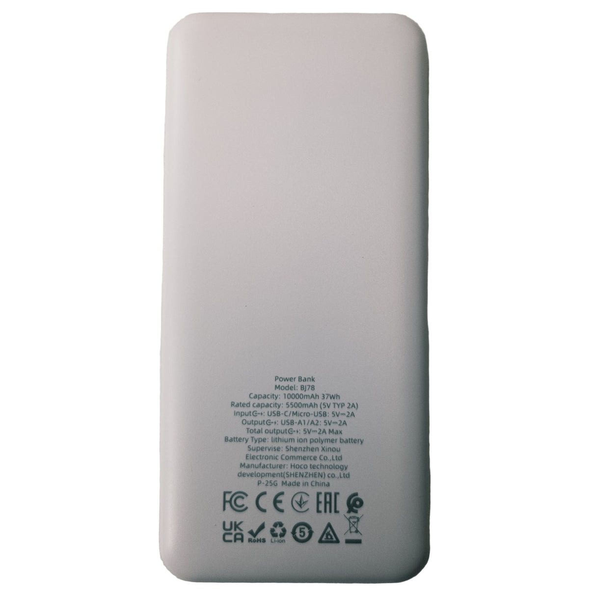 Power bank 10.000 mAh kapacitással fehér