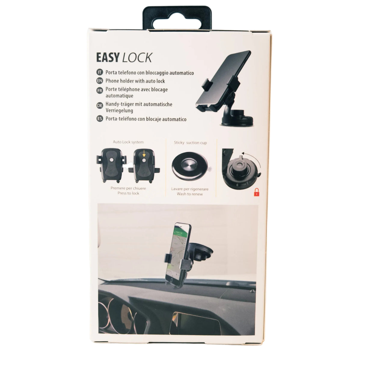 Autós telefontartó szélvédőre, műszerfalra automata zárral