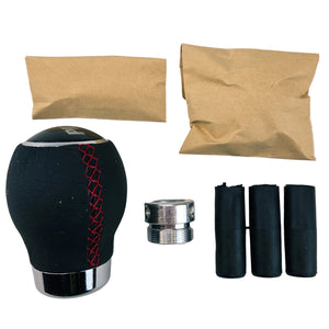 Gear knob with chromed aluminium insert
