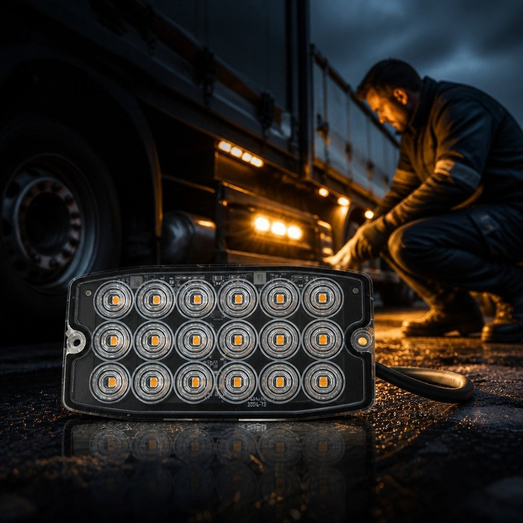 Sárga villogó led lámpa kiegészítő vékony 36 funkciós IP67