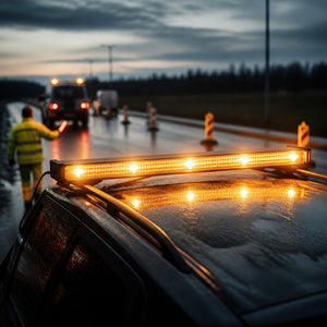 Led fényhíd villogó kapcsolóval 628 mm sárga