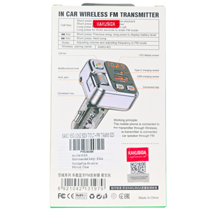 FM Transmitter Bluetooth 45W PD + QC 3.0 autós töltő Kihangosítóval
