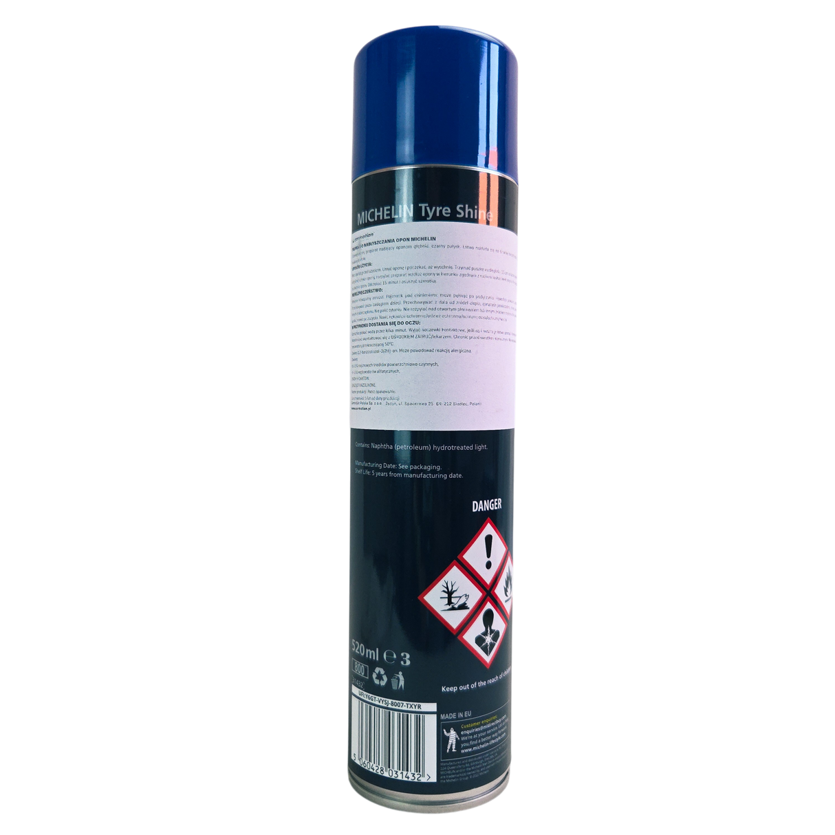Autógumi ápoló spray és fényesitő mélyfekete, antisztatikus védelemmel 520ml