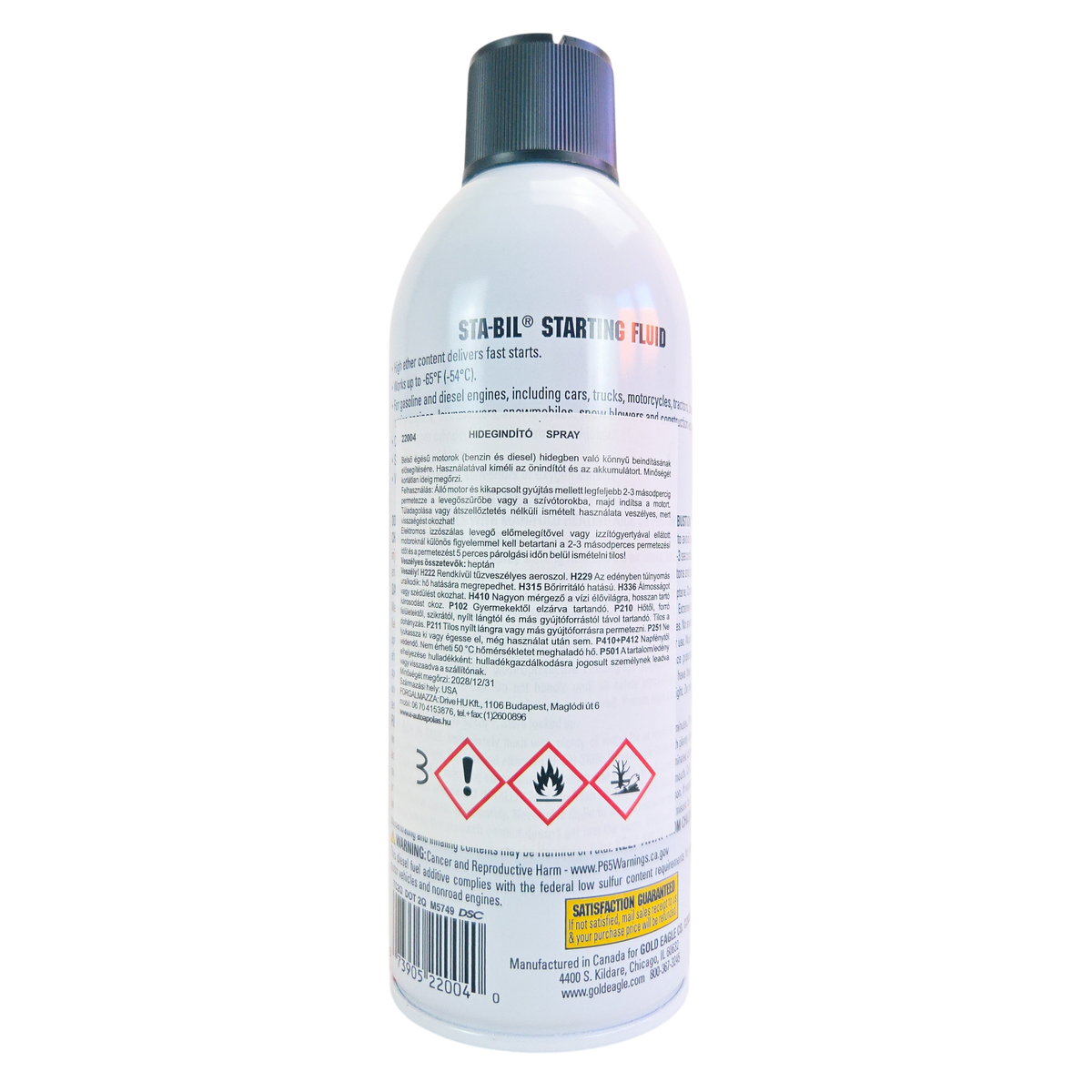 Hidegindító spray -54°C-ig benzin és dízelmotorokhoz 312 g