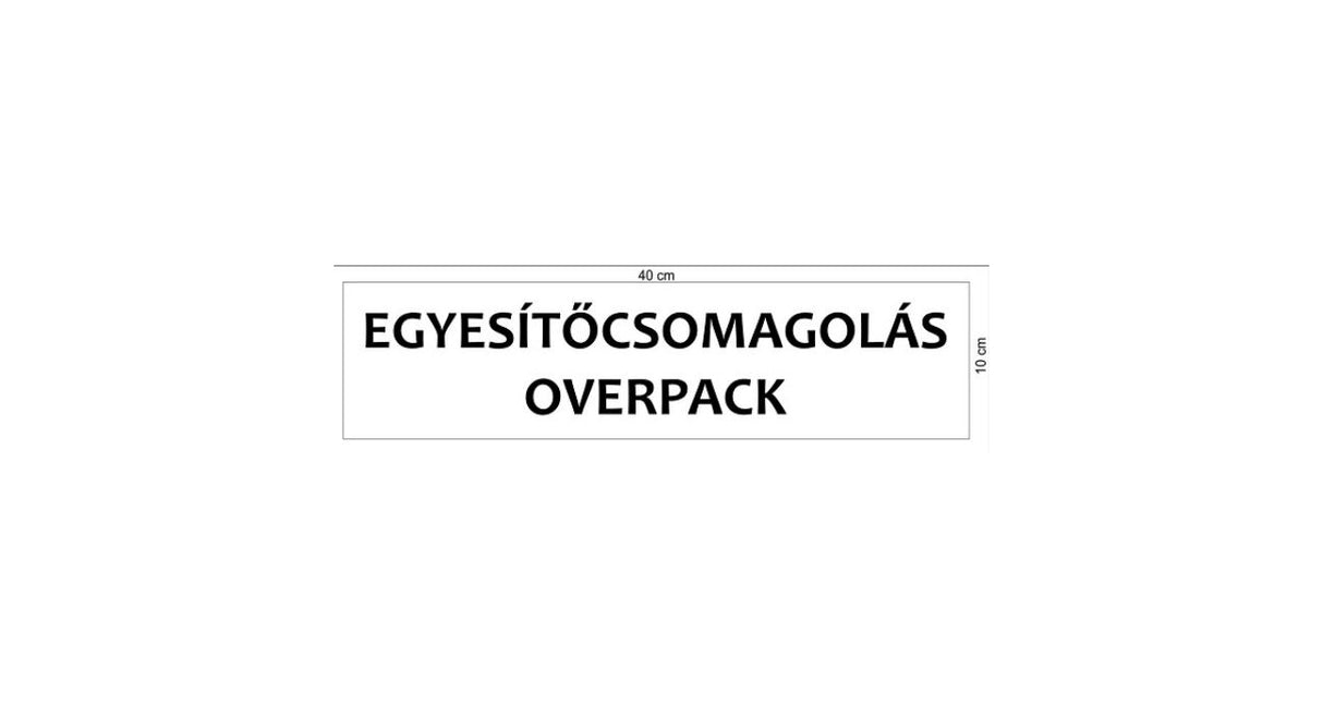 Matrica ADR Egyesítőcsomagolás / Overpack 40x10cm