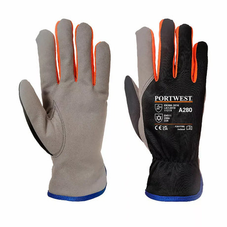 Munkakesztyű téli Wintershield fekete/narancs 10/XL