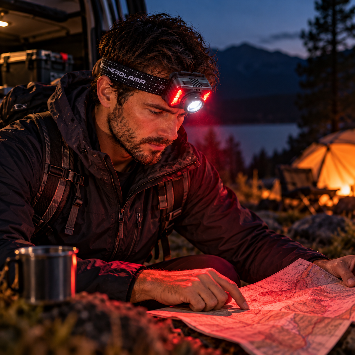 Fejlámpa tölthető ledes 1200 lumen IP65 fókuszálható, szenzoros