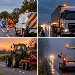 Sárga villogó 80 LED mágneses talppal 3 fényjelzési móddal