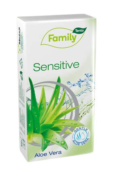 Papírzsebkendő Tento Family Sensitive Aloe Vera (10db. kendő)